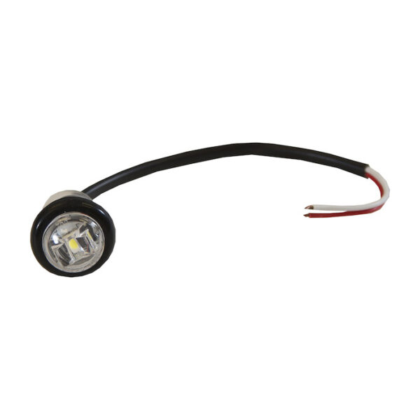 Buyers 5627532 - Clear 0.75'' Round Marker Clearance Lights (1-LED With Stripped Leads) 10/Pack