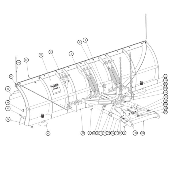Buyers SnowDogg CM100 Moldboard Diagram