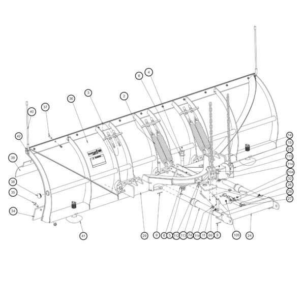 Buyers SnowDogg CM110 Moldboard Diagram