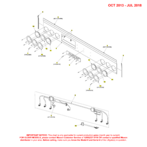 Maxon DMD (Oct 2013 - Jul 2018) Foreign Housing Cover Assembly With 6 Red/White/Yellow Lights Diagram