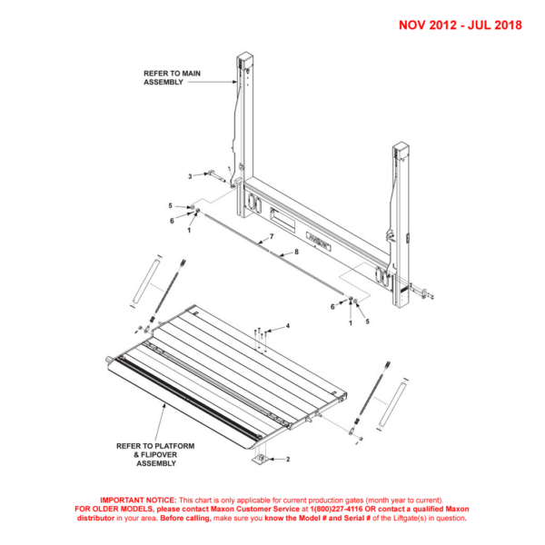 Maxon DMD (Nov 2012 - Jul 2018) 2-Piece Platform Final Assembly Diagram (1 OF 2)