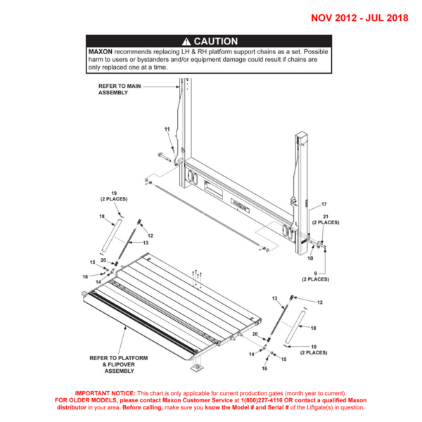 Maxon DMD (Nov 2012 - Jul 2018) 2-Piece Platform Final Assembly Diagram (2 OF 2)