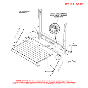 Maxon DMD (Nov 2012 - Jul 2018) Dual Torsion Bar 1-Piece Platform Final Assembly Diagram (1 OF 2)