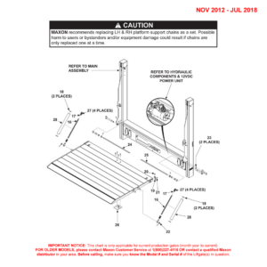 Maxon DMD (Nov 2012 - Jul 2018) Dual Torsion Bar 1-Piece Platform Final Assembly Diagram (2 OF 2)