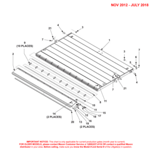 Maxon DMD (Nov 2012 - Jul 2018) Aluminum Platform 1-Piece With Aluminum Retention Ramp Diagram (2 OF 2)