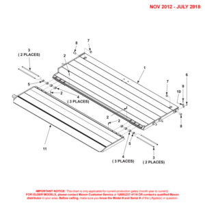Maxon DMD (Nov 2012 - Jul 2018) Platform And Flipover Assembly Diagram