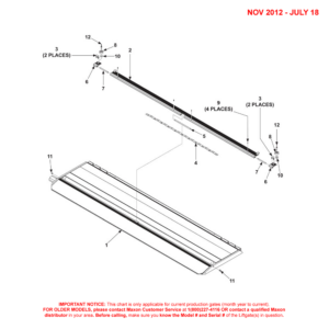 Maxon DMD (Nov 2012 - Jul 2018) Platform And Flipover Assembly With Single Cartstop Diagram