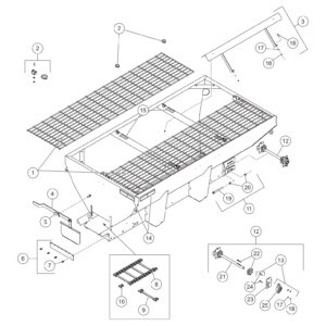 FISHER Electric Motor Steel-Caster (1.5 - 6.0 Cu Yd) Hopper Components Diagram