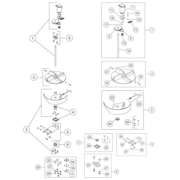 FISHER Electric Motor Steel-Caster (1.5 - 6.0 Cu Yd) Spinner Drive And Shutter Assemblies Diagram