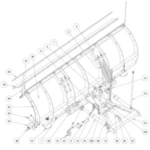 Buyers SnowDogg Discontinued Model EX75 Moldboard Diagram