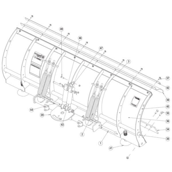Buyers SnowDogg Discontinued Model EX85 Moldboard Diagram