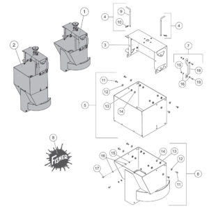 FISHER Gas Motor Steel-Caster (1.5 - 6.0 Cu Yd) Chute Assembly Diagram