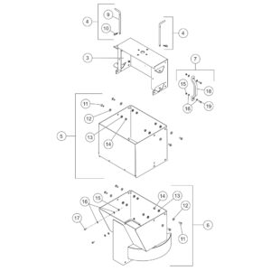 FISHER Gas Motor Steel-Caster (1.5 - 6.0 Cu Yd) Engine Cover Assembly Diagram
