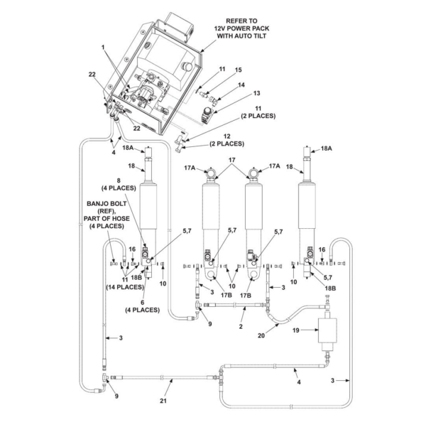 Maxon GPC (Oct 2012 - Nov 2018) Hydraulic Components With Auto-Tilt Diagram