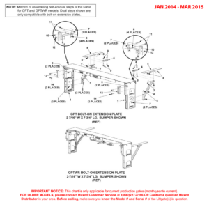 Maxon GPT And GPTWR (Jan 2014 - Mar 2015) Dual Steps With Oval Lights And Bumpers Diagram (2 OF 2)