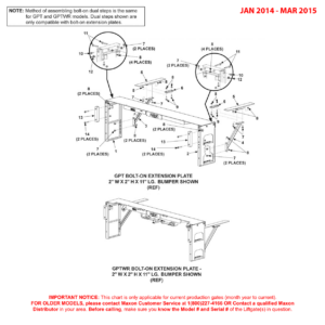 Maxon GPT And GPTWR (Jan 2014 - Mar 2015) Dual Curb Side Steps With Bumpers Diagram (1 OF 2)