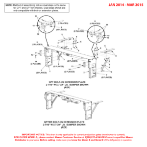 Maxon GPT And GPTWR (Jan 2014 - Mar 2015) Dual Curb Side Steps With Oval Lights And Bumpers Diagram (2 OF 2)