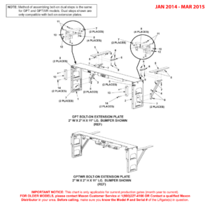 Maxon GPT And GPTWR (Jan 2014 - Mar 2015) Dual Steps With Bumpers Diagram (1 OF 2)