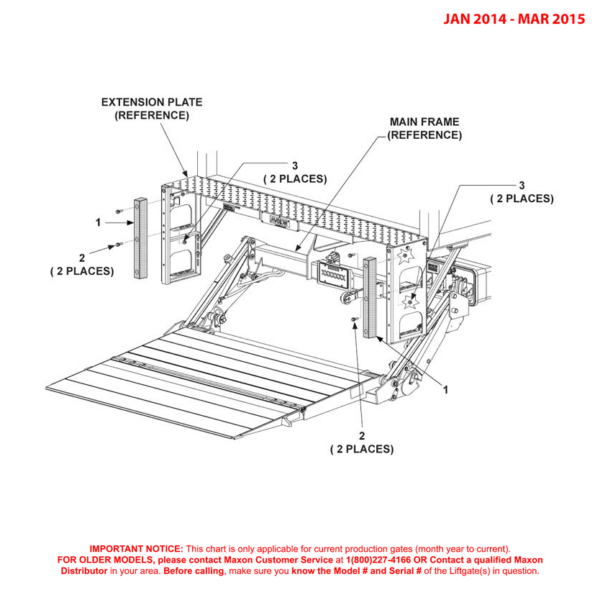 Maxon GPT (Jan 2014 - Mar 2015) 24-Inch Rubber Bumpers Diagram