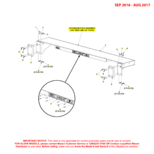 Maxon GPT (Sep 2016 - Aug 2017) 102-Inches Wide And 3/8 Inch Thick Extension Plate Assembly Diagram