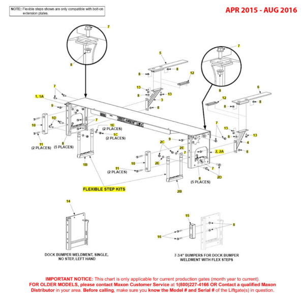 Maxon GPT-25/3/4/5 (Apr 2015 - Aug 2016) Flexible Step Kits Diagram