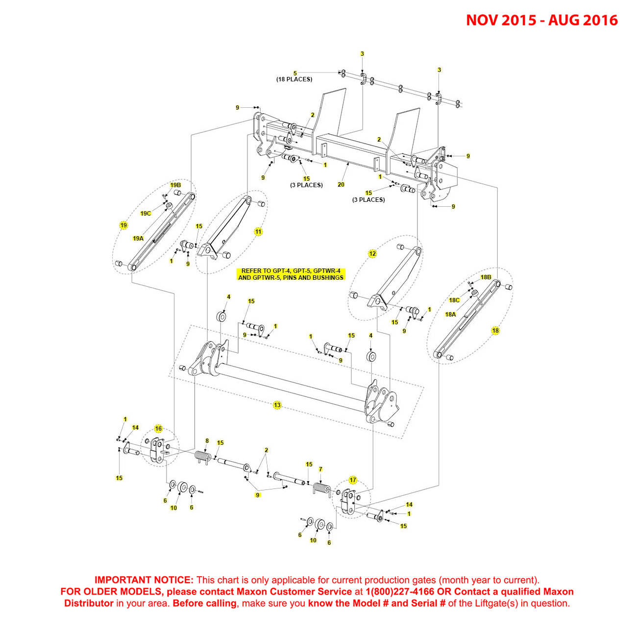 Maxon GPT-4/5 And GPTWR-4/5 (Nov 2015 - Aug 2016) Main Assembly Diagram
