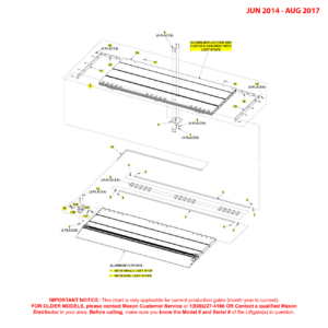 Maxon GPTLR-25 And GPTLR-33 (Jun 2014 - Aug 2017) Aluminum Platform And Flipover Assembly With Cart Stops Diagram