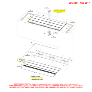 Maxon GPTLR-44 And GPTLR-55 (Jun 2014 - Aug 2017) Aluminum Platform And Flipover Assembly With Cart Stops Diagram