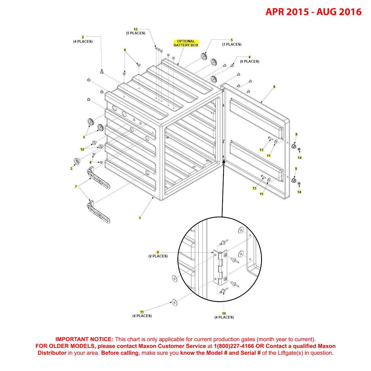 Maxon GPTWR (Apr 2015 - Aug 2016) Optional Battery Box Diagram