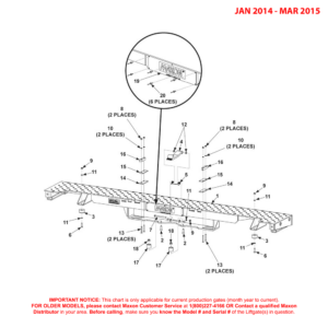 Maxon GPTWR (Jan 2014 - Mar 2015) Bolt-On Extension Plate Assembly Diagram