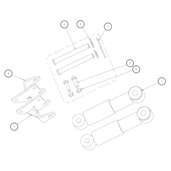 Buyers SnowDogg HD/EX/XP Shock Kit Diagram