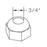 BOSS HDW03037 - 3/4-10 Yellow Zinc Nylon Insert Nut