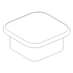 BOSS HDW05863 - TGS Square Tube Cap (1-1/2" O.D. x 1-1/8" I.D.) Vinyl