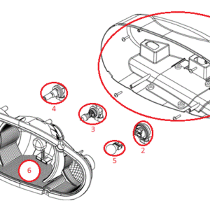 HTX Straight Blade RT3 Headlight (Driver) Diagram
