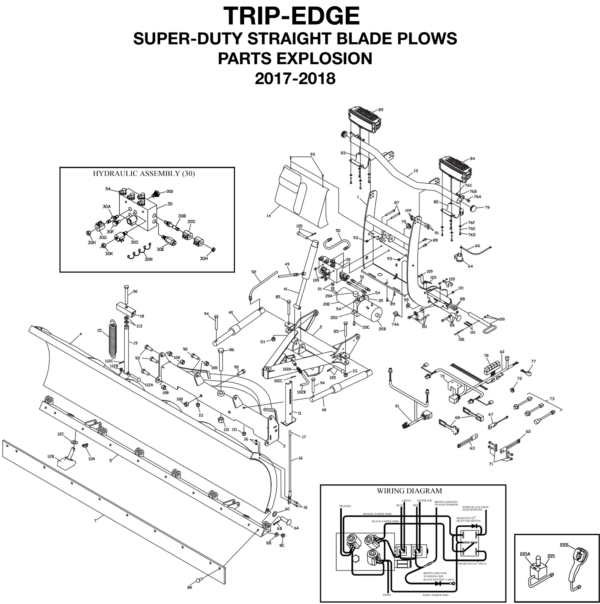 Diagram 1 - BOSS Trip Edge Super Duty Straight Blade Parts