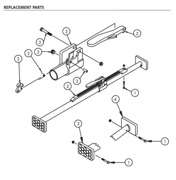 KINEDYNE Saf-T-Lok Bar Replacement Parts Diagram