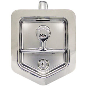 6-Inch Stainless Steel Single- Point T-Handle Latch with key cylinder gasket and keys