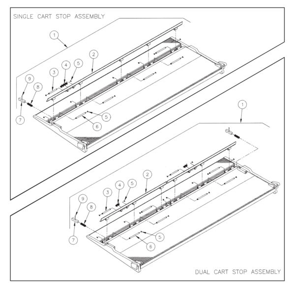 LRST40 Optional Cart Stop Assembly Diagram