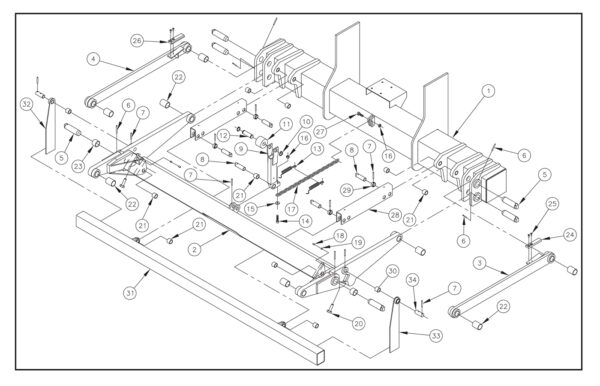 LRST40 Trunnion Lift Arm Idler Arm And Optional Rear End Protection Assembly Diagram