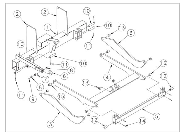 M16/20 Trunnion Lift Arm And Idler Arms Diagram