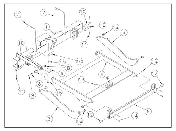 M25/30 Trunnion Lift Arm And Idler Arms Diagram