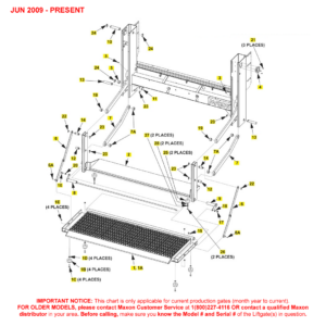 Maxon MM-1300 (Jun 2009 - Present) Grip Strut Platform Main Assembly Diagram (2 OF 2)