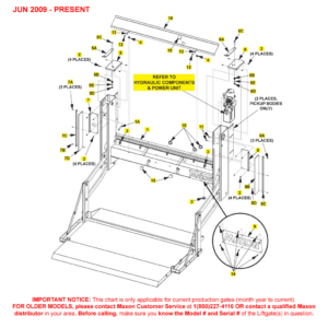 Maxon MM-1300 (Jun 2009 - Present) Steel Platform Main Assembly Diagram (1 OF 2)
