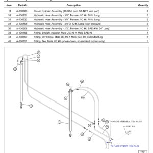 Anthony MRT-3500-6500-SF Hydraulic Cylinder And Hydraulic Lines Diagram