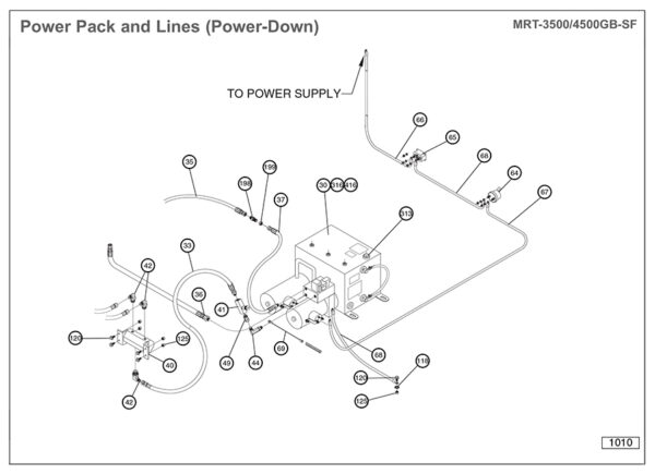 Anthony MRT-3500/4500-GB-SF Power Pack And Lines (Power Down) Diagram
