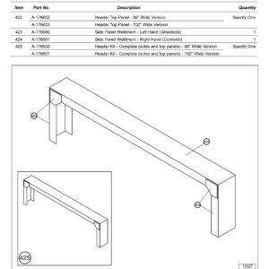 Anthony MRT-3500/4500GB-SF Rail Extension Assembly Diagram