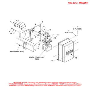 Maxon MTB (Aug 2012 - Present) Power Down Pump Cover And Mounting Plate Assembly Diagram