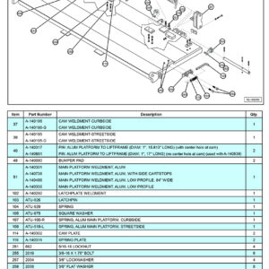 Anthony MTU-GLR-3-4 Aluminum Main Platform Diagram