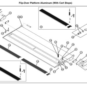 Anthony MTU-GLR-3-4 Aluminum Flip-Over Platform (With Cart Stops) Diagram