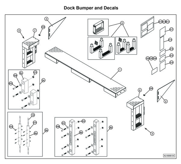 Anthony MTU-GLR-5-6 Dock Bumper And Decals Diagram